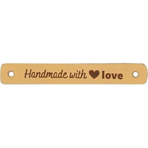 Durable Labels 001 Durable - Leren Label Handmade with Love (2 stuks)