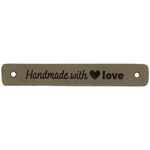 Durable Labels 001 Durable - Leren Label Handmade with Love (2 stuks)